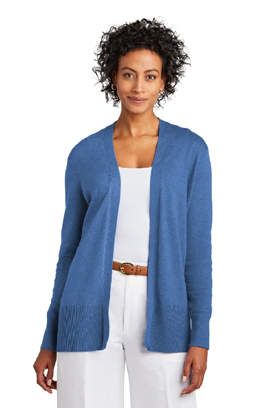 cardigan refined sweater -Brooks Brothers Womens Long Sleeve Cardigan Sweater - Heather Charter Blue