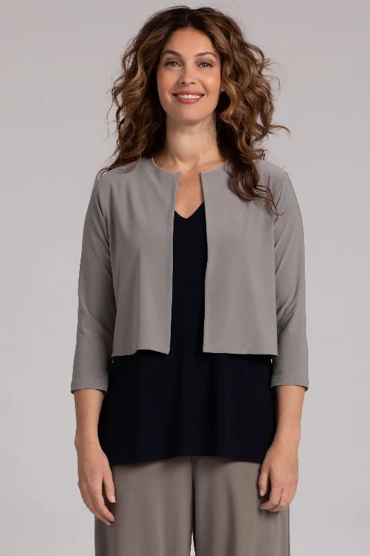 cardigan plush wool -Classic Bolero Cardigan | Taupe