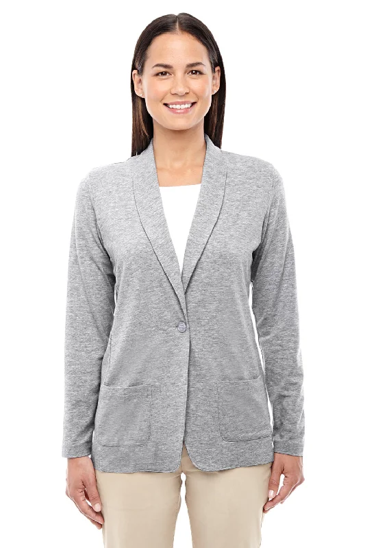 cardigan warm fit -Devon & Jones Womens Perfect Fit Cardigan Sweater - Heather Grey