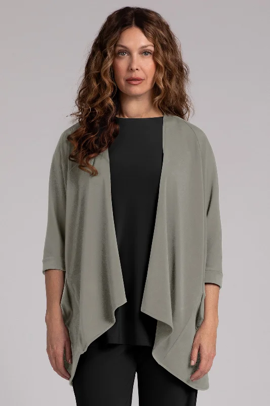 cardigan cool wool -Fleece Back Jersey Matrix Cardigan | Taupe