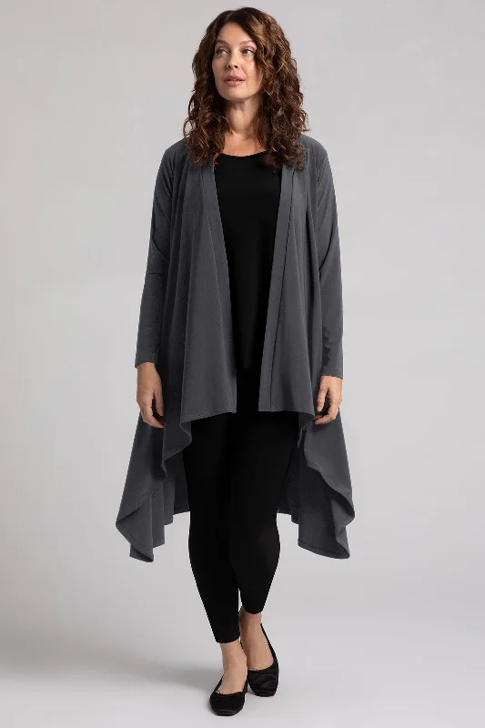 cardigan sharp fit -Flutter Duster Cardigan | Graphite