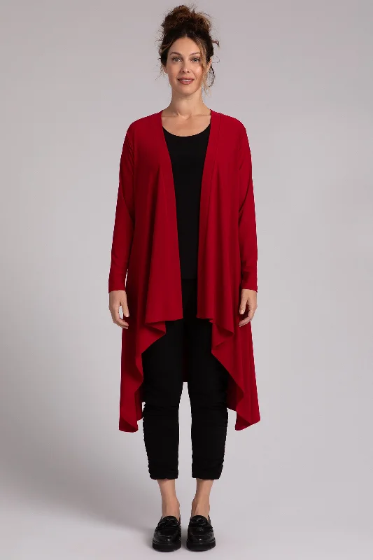 cardigan earthy tones -Flutter Duster Cardigan | Red