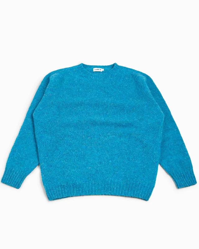 pullover sweater cool green -Lost & Found Shaggy Sweater Azure