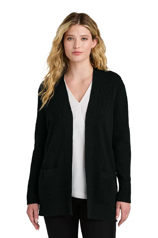 cardigan mist grey -Port Authority Womens Easy Care Open Front Long Sleeve Cardigan Sweater w/ Pockets - Deep Black - COMING SOON