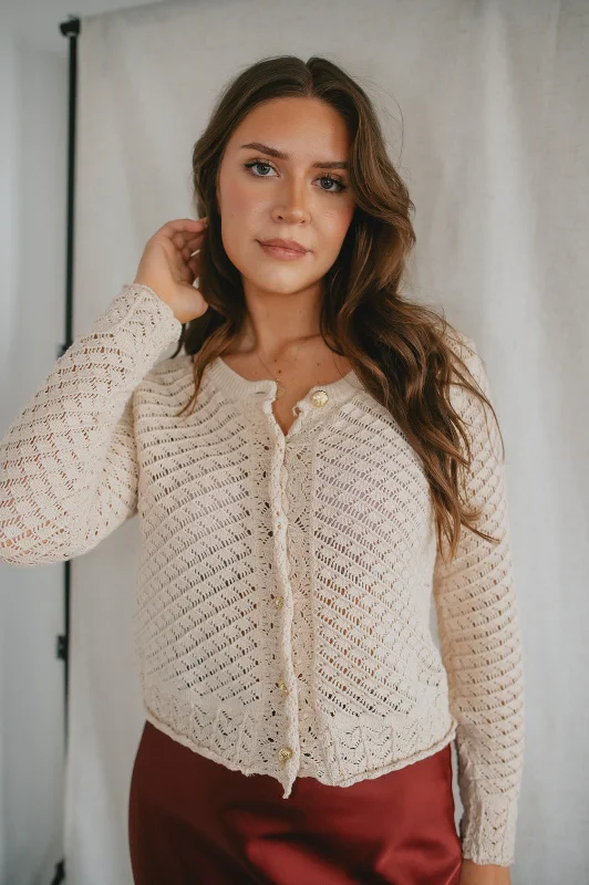 cardigan star pattern -The Novella Cardigan by Heartloom - Cream