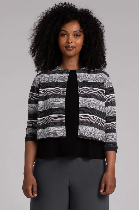 cardigan striking fit -Wavy Stripe Classic Bolero Cardigan | Wavy Stripe