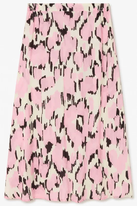 taupe high waisted skirts elegant -Abstract Skirt In 7157 Pink