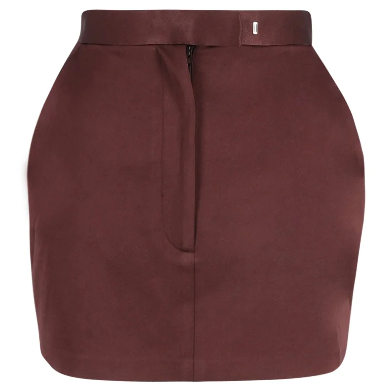 sage green skater skirts casual -Alex Perry Elle Satin-Crepe Mini Skirt in Red Triacetate