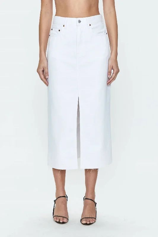 taupe pencil skirts sleek -Alice Skirt In White