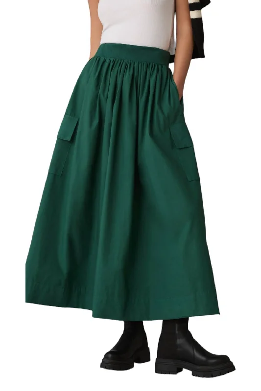 indigo pencil skirts polished -Cargo Skirt In Rainforest