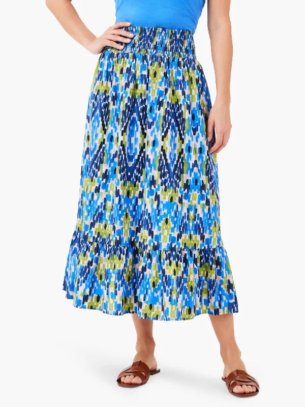 heather grey pencil skirts smart -Diamond Dash Skirt In Blue Multi