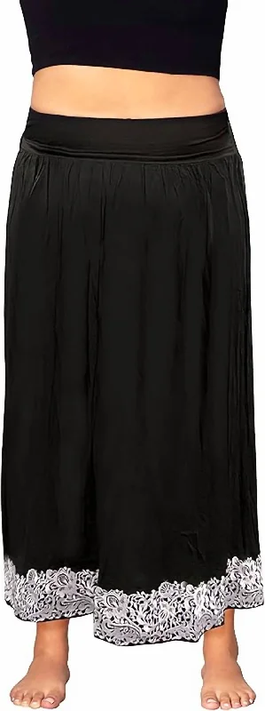 indigo pencil skirts smart -Embroidered Maxi Skirt - Plus In Black White