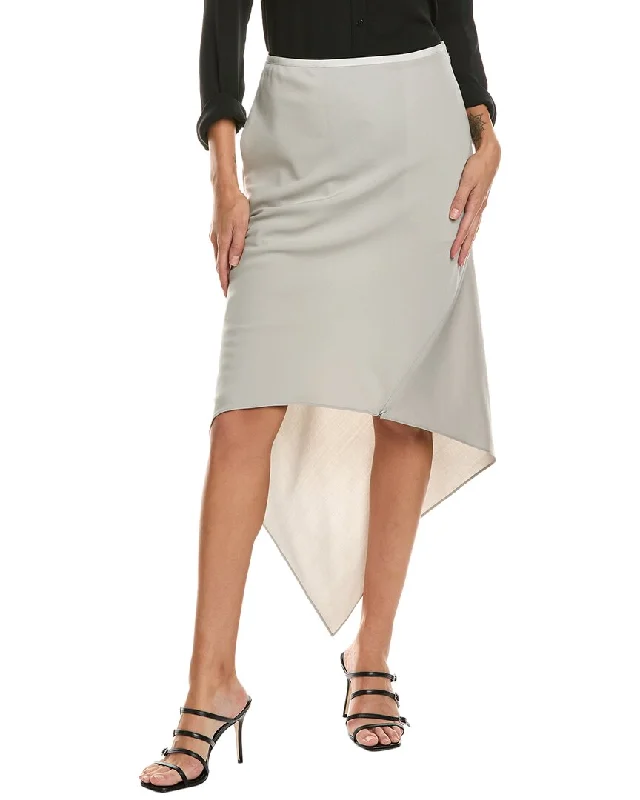 olive cargo skirts for outdoors -Helmut Lang Wool Scarf Hem Skirt