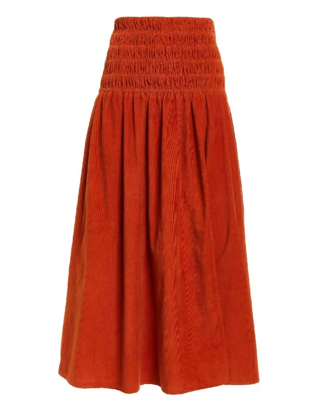 burnt orange ruffle skirts vibrant -Joy Skirt In Rust