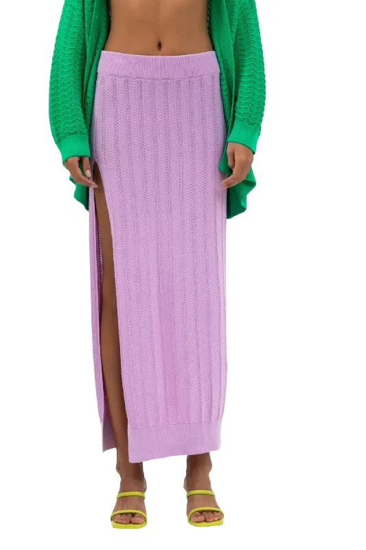 sage green pencil skirts sleek -Lace Skirt In Lilac