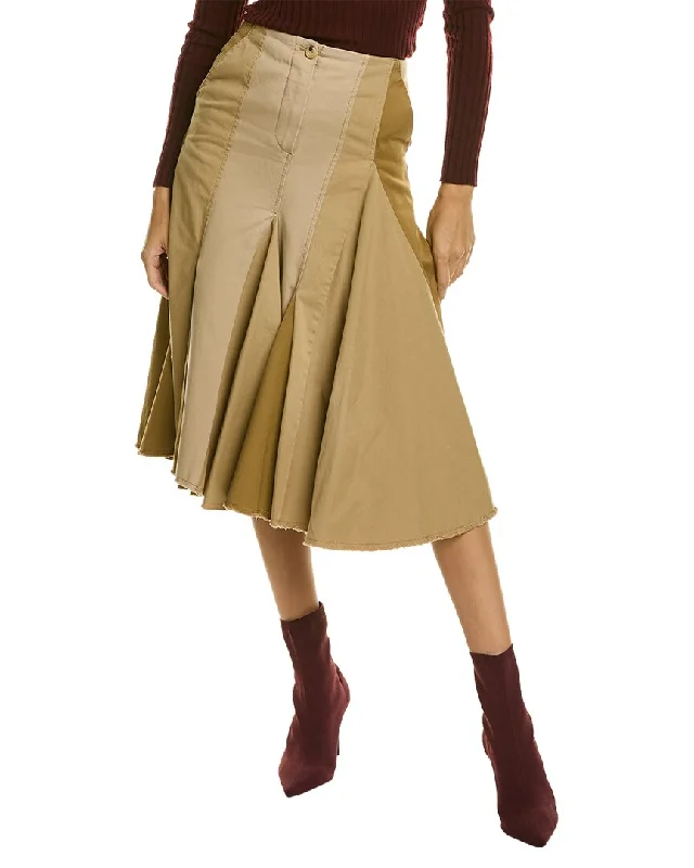 khaki utility skirts versatile -LANVIN Paneled Skirt