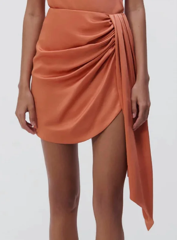 heather grey wrap skirts stylish -Mae Skirt In Coral