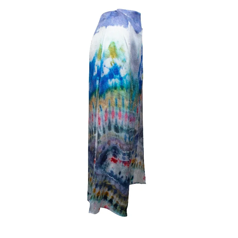 taupe wraparound skirts sleek -Multicolored Tie Dye Wrap Skirt