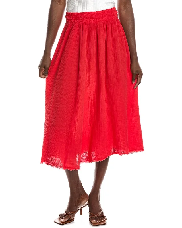 olive flared skirts elegant -Nation LTD Safa Midi Skirt