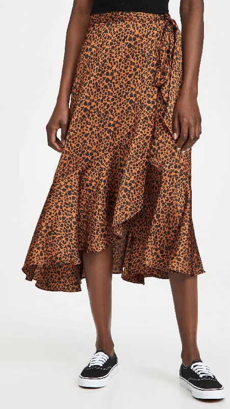 lilac high waisted skirts chic -Printed Wrap Skirt In Leopard Print