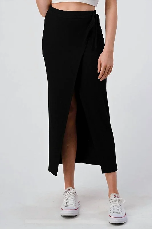 maroon asymmetrical skirts bold -Ruth Skirt In Black