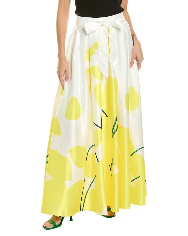 lilac utility skirts versatile -Sunny Days Maxi Skirt In White/yellow