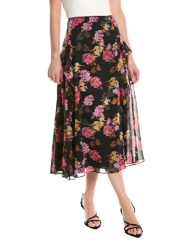 indigo midi skirts smart -Ted Baker Waterfall Ruffle Midi Skirt