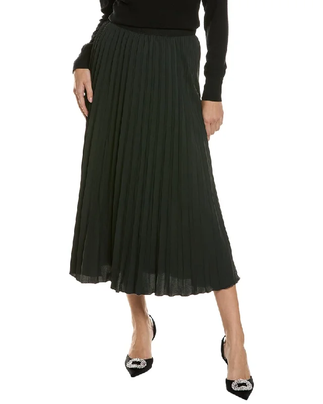 navy blue pleated skirts trendy -YAL New York Chiffon Pleated Skirt