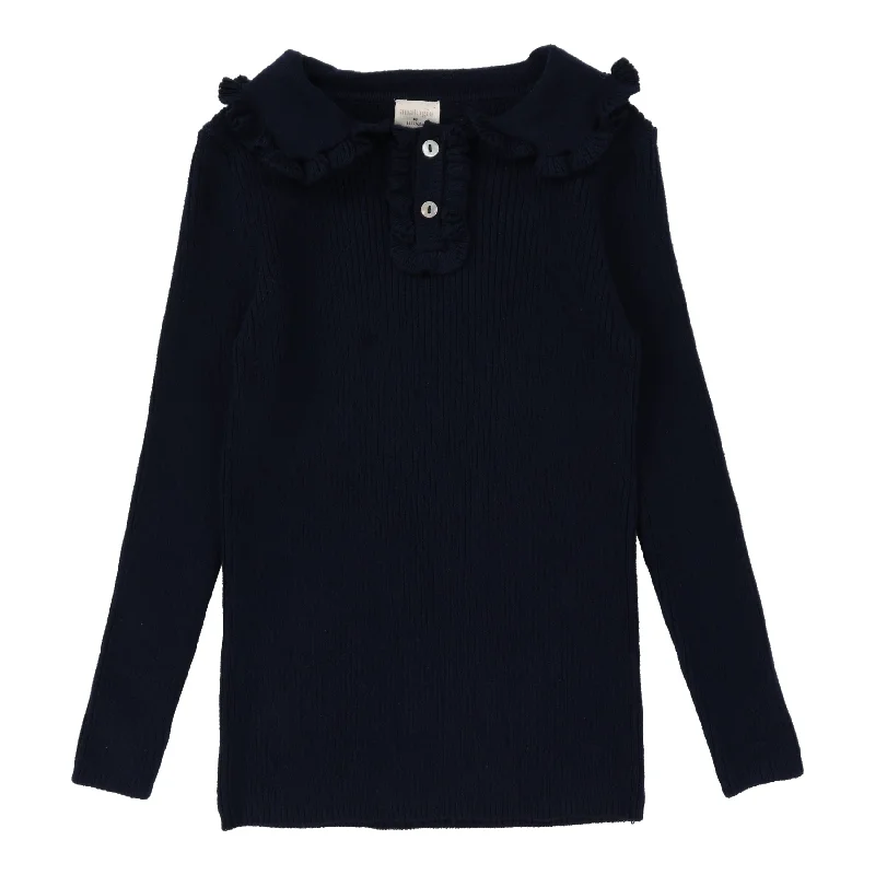 cardigan urban brown -Analogie By Lil Legs Girls Knit Polo Navy