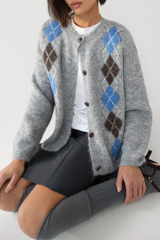 cardigan urban pattern -ARGYLE PATTERN CARDIGAN