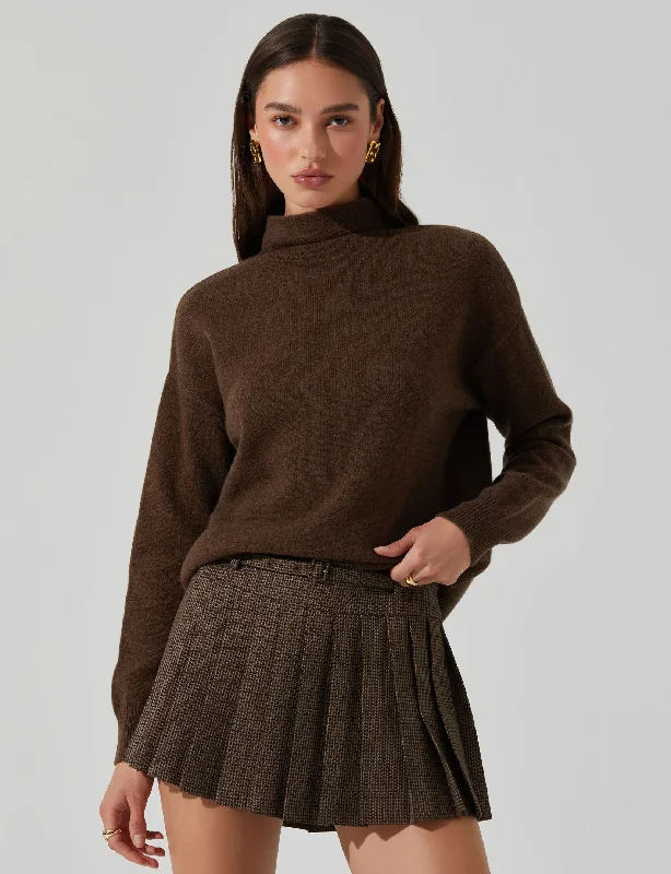 cardigan tonal brown -Adley Sweater, Chestnut