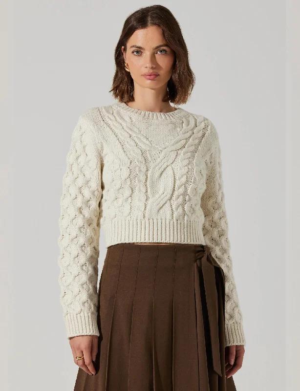 cardigan chill urban -Caila Cropped Sweater, Off White