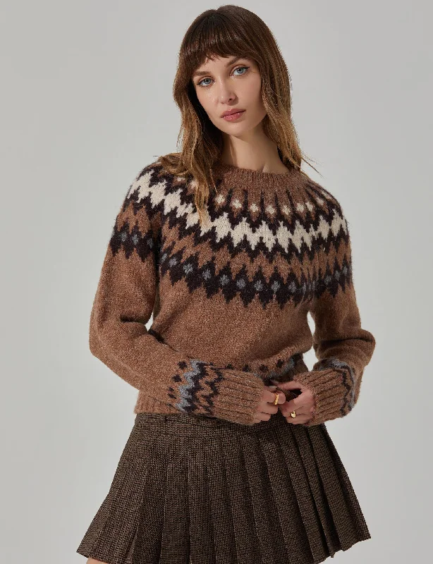 cardigan refined navy -Feyre Sweater, Brown