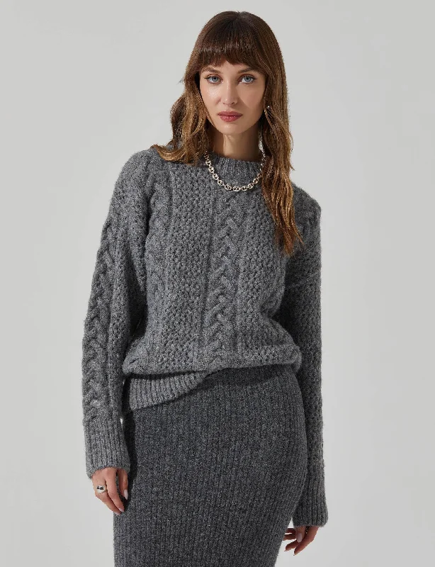 cardigan plush olive -Lisbeth Sweater, Grey