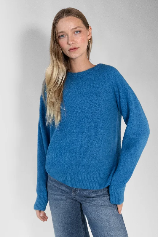 cardigan urban fit -BLUE CREWNECK SWEATER