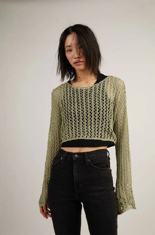 cardigan luxe blend -CROPPED CROCHET SWEATER