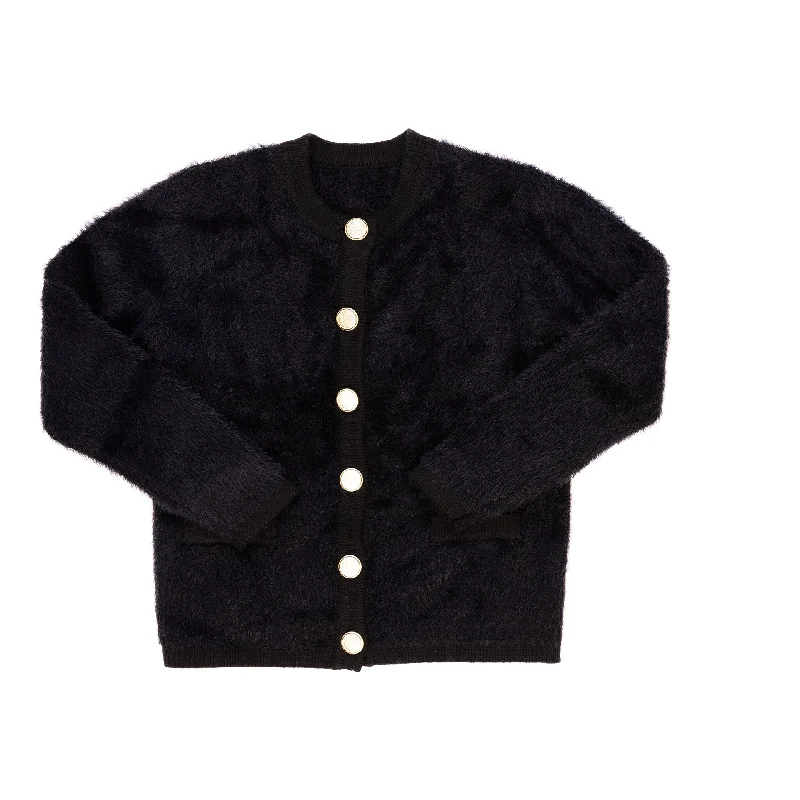 cardigan warm olive -Kipp Black Mohair Cardigan