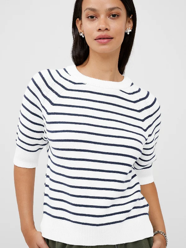 cardigan refined wool -Lily Mozart Stripe Short Sleeve Jumper