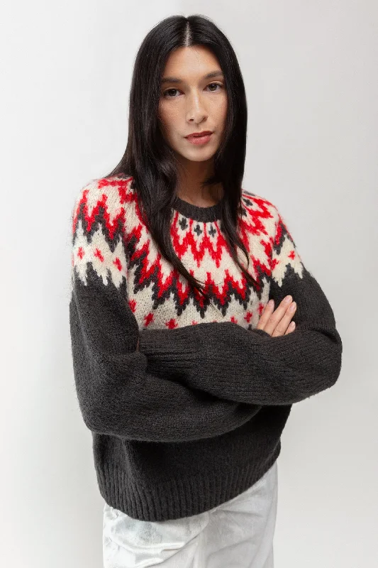 cardigan warm cotton -NORDIC PATTERN SWEATER