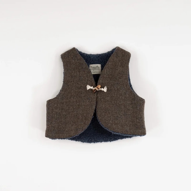 cardigan cool mustard -Popelin Dark Grey Woollen Mini Waistcoat (Mod 41.2)