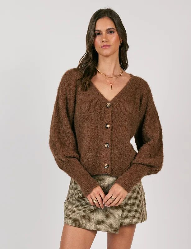 cardigan flowy fit -Sweeping Wind Cardigan, Oak