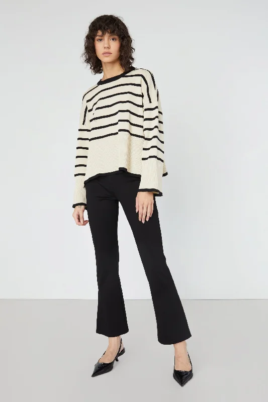 cardigan striking black -STRIPED CASHMERE SWEATER