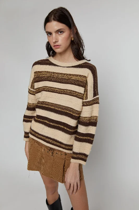 cardigan flowy alpaca -STRIPED SWEATER