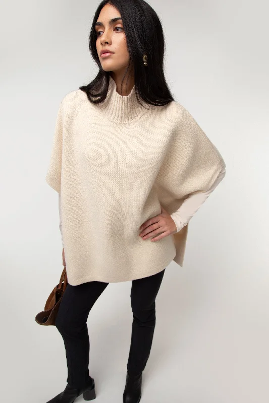 cardigan cool fabric -TURTLENECK CAPE