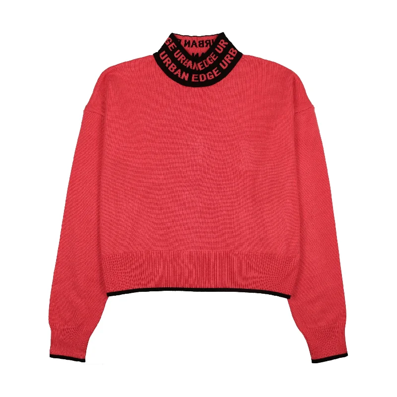 cardigan refined blue -Urban Edge Hot Pink Mock Neck Sweater