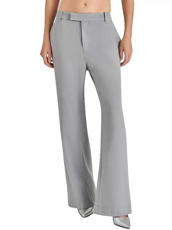 lilac twill pants polished -Devin Womens Mid-Rise Utility Straight Leg Pants