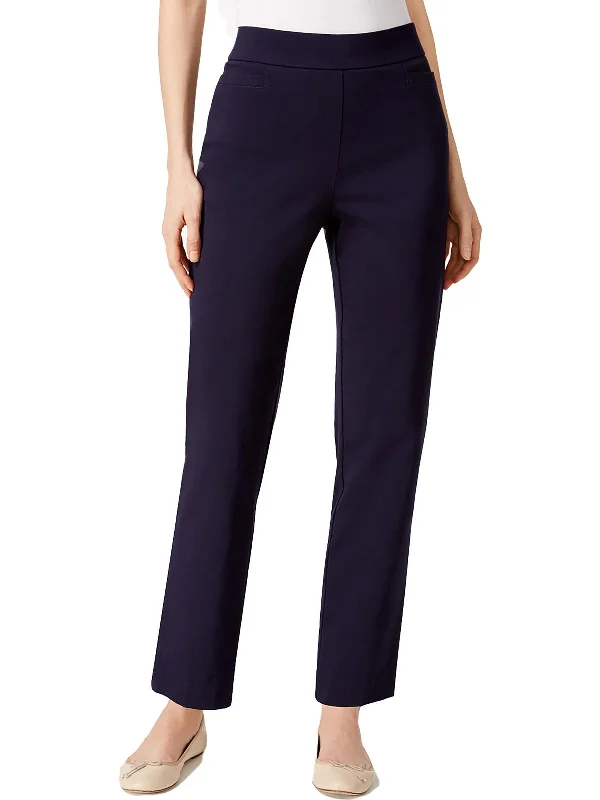 navy blue bootcut pants smart -Petites Womens Slimming Modern Fit Straight Leg Pants