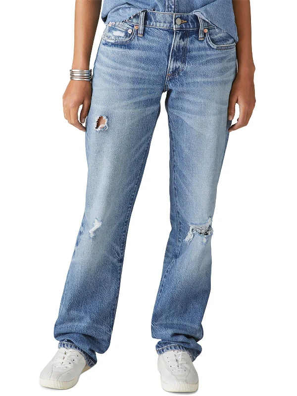 peach cargo pants vibrant -Womens Denim Destroyed Bootcut Jeans