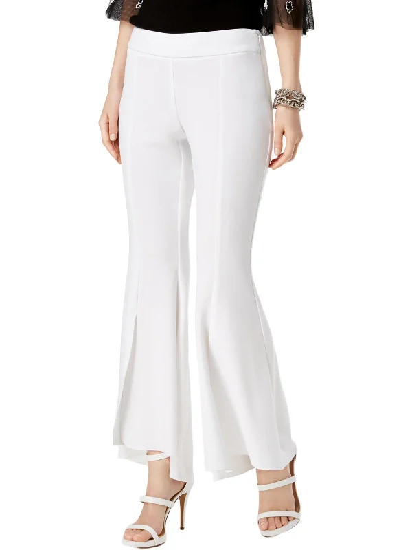 olive palazzo pants chic -Womens Flare High-Low Pants