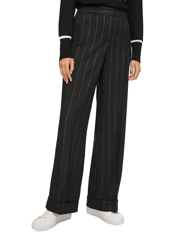 olive chino pants classic -Womens Metallic Pinstripe Dress Pants